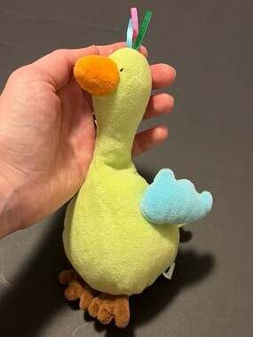 Rich Frog Lucky Duck Green Bird Plush Rattle